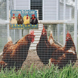 Chicken-Sign Metal-Sign Wall-Art Décor-Yard, Welcome to Our Coop, Farm Plaque Garden Sign Outdoor Coop Décor for Home Fence 8 X 12 Inches