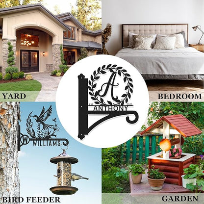 Custom Name Metal Plant Hangers from Wall Indoor and Outdoor | Home Decor Gift for Mom | Personalized Wall Mounted Hanging Plant Hooks | Customizable Rustic Hanging Gardening Bracket Hook