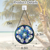 DASTOLL Stained Glass Window Hanging, Boho Style Sun Catchers Diamond Glass Panel Hangings Tiffany Suncatcher Decor for Birthday for Women, Men, Wife, Aunt, and Mom 6.3 in