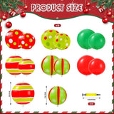 12 Pcs 7.5/9 Inch Large Christmas Inflatable Ball Outdoor Hanging Ornament Blow Up Xmas Inflatable Ornaments PVC Christmas Decoration Ball for Yard Lawns Porch Garden Front Door Holiday Decor