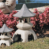 Design toscano ng29870 asian decor pagoda lantern indoor/outdoor statue, 11 inches wide, 11 inches deep, 17 inches high, handcast polyresin, two tone stone finish