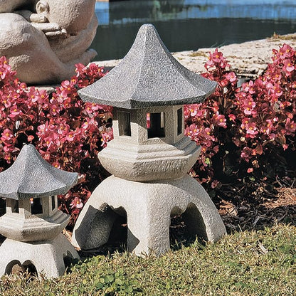 Design toscano ng29870 asian decor pagoda lantern indoor/outdoor statue, 11 inches wide, 11 inches deep, 17 inches high, handcast polyresin, two tone stone finish