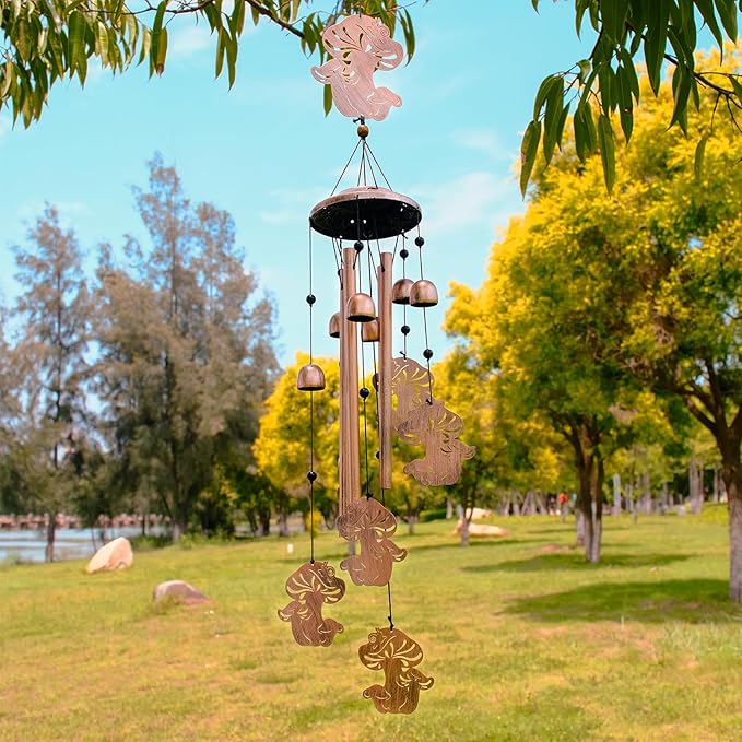 GDNSFIT Mushroom Wind Chimes for Outside, Metal Windchimes Outdoors, Mushroom Gifts for Women/Men, Memorial/Birthday Gifts, Garden Decor for Outside, Patio or Yard, Durable Chimes for Outdoors