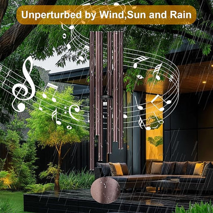 66" Large Wind Chimes for Outside Deep Tone, 6 Thickened ⌀ 1.2" Tubes Tuned Relaxing Melody Wind Chime, Windchimes Outdoors for Garden Patio Decor, Great Gift Idea for Your Loved One (Bronze, 66")