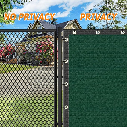 KANAGAWA 6ft x 25ft Privacy Screen Fence, 90% Blockage Heavy Duty 175 GSM Fencing Mesh Net Cover for Outdoor Wall Garden Yard Backyard 40 Cable Zip Ties Included Dark Green