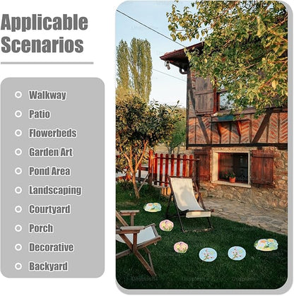 Stepping Stone Decorative Step Stones That Stake Into The Ground, Landscaping Stepping Stone/Walkway Tiles, Yard Decor Pathway Pavers Stones Ornaments(Blue)