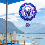 Butterfly Wind Spinner,Hanging Wind Spinners Outdoor for Garden Decoration，12 inch 3D Stainless Steel Wind Sculpture for Indoor/Outdoor Decor