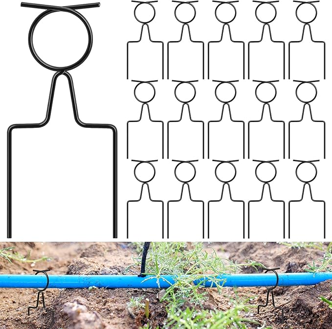Shimeyao 16 Pcs Metal Garden Hose Guide Spike 8 Inch Plant-Saving Hose Garden Guards Adjustable for Outside Yard Lawn to Prevent Kinking and Protect Plants