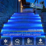 AUDLES 8 Pack Solar Stair Lights, Outdoor Step Lights with Waterproof IP67, Blue Color LED Solar Light for Outside Light Decor for Stair, Deck, Front Step, Front Porch, Patio and Backyard