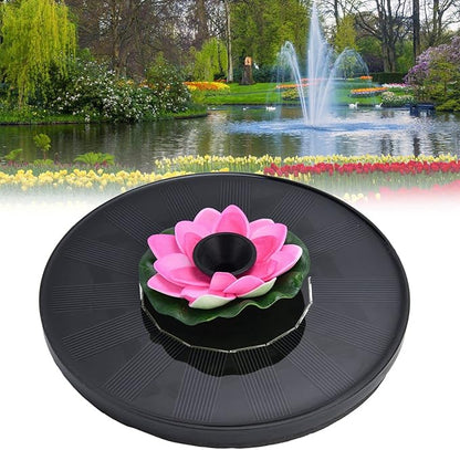 Solar Powered Fountain Water Pump, Floating Mini Solar Fountain with 4 Spray Styles, 16cm Diameter - Environmentally Friendly, Easy Setup, Ideal for Birdbaths Garden Ponds (Lotus 2)
