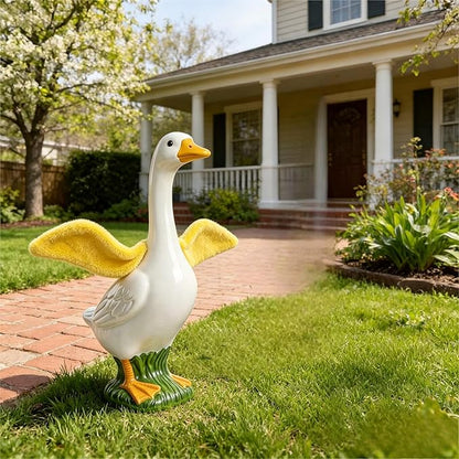 Porch Goose Wings for 23”- 28" Porch Goose Outfit Accessories Poseable Yellow Wings for Yard Lawn Outdoor Garden Patio Decor(1Pcs,Yellow)