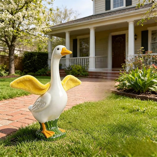 Porch Goose Wings for 23”- 28" Porch Goose Outfit Accessories Poseable Yellow Wings for Yard Lawn Outdoor Garden Patio Decor(1Pcs,Yellow)