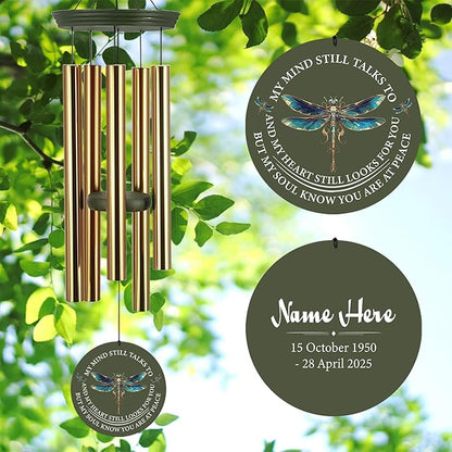 ASTARIN Personalized Wind Chimes, Memorial Wind Chimes, Dragonfly Custom Name Sympathy Gifts Windchime for Loss of Loved One, Condolences 30in/36in Wind Chime for Loss of Loved Ones(Produced in USA)