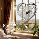 Wind Spinner Garden Decor, for Women, Gifts for Grandma and Mom, 3D Heart 12-Inch Stainless Steel Hanging Yard Spinner for Outdoor & Indoor Metal Decoration, 1 Pack