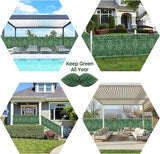 Artificial Ivy Privacy Fence Screen,59"x118" UV-Anti Fake Leaves Plant Vine,Privacy Hedges Wall for Indoor Outdoor Garden Backyard Decor,Color Green Pineapple Leaves