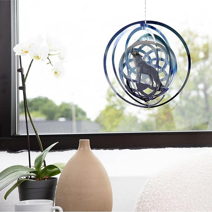 VP Home Wolf Dreamcatcher Kinetic Wind Spinner for Yard and Garden Wind Spinner Outdoor Metal Large Hanging Wolf Decor 3D Garden Art Wind Sculpture Spinners