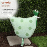 Alpine Corporation 21" Tall Outdoor Metal Polka Dot Standing Hen Yard Statue, Green