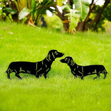 GDNSFIT Dachshund Dog Metal Decor for Outside,Garden Stakes Decorative Dog Gifts for Women/Men,Black Silhouette Statues for Yard Ornaments,Lawn, Patio, Pathway,Outdoor Garden Decor