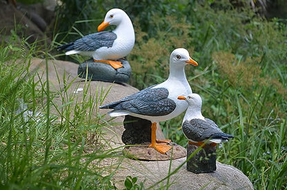 Teaeeno Real Seagull Decoration,Seagull Statue Outdoor Decoration,Seabird Decoration,Seagull Figurine Coastal Garden Decor,Bird Statue Nautical Beach Sculpture,Perfect for Home Garden,Terrace,Yard Art