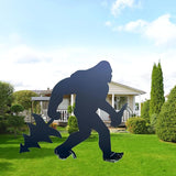 2025 Funny Bigfoot Garden Stake Metal Sign Art Yard Animal Decoration, Various Metal Sasquatch Black Big Foot Sculpture Outdoor Silhouette Statues for Garden Yard Patio Lawn (Tree)