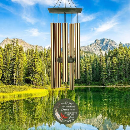 ASTARIN Personalized Large Deep Tone Cardinal Wind Chimes, Customized Memorial Gifts for Loss of Lover/Sister/Friend, Sympathy Gift Wind Chime for Condolences Remembrance(Produced in USA)