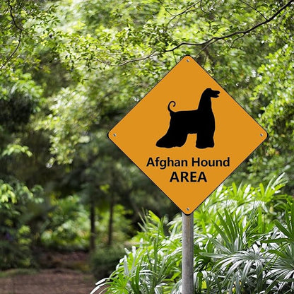 Afghan Hound Crossing Xing Sign Beware of Afghan Hound Dog Metal Sign Afghan Hound Funny Warning Sign Crossing Zone Sign for Farm Yard Front Door Indoor Outdoor Street Sign 15x15in