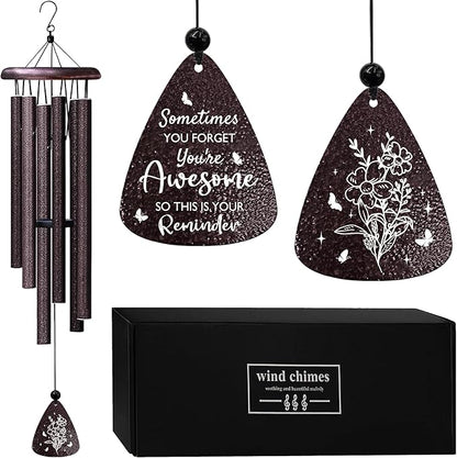 ZANIION Gifts for Women Wind Chime 32", Birthday, Inspirational, Thank You Gifts for Women, Sometimes You Forget You are Awesome Present for Her/Mom/Sister/Friends, Anniversary/Appreciation Wind Bell