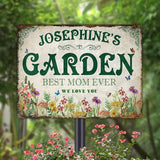 Custom Garden Signs Personalized Metal Tin Sign for Women, Retro Hummingbird Metal Sign for Outdoor, Patio, Yard Home Decor Gift for Mothers Day, Grandmas, and Gardening Lovers (For MOM 03)