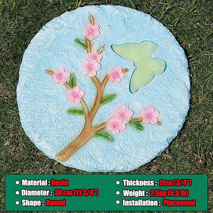 Stepping Stone Decorative Step Stones That Stake Into The Ground, Landscaping Stepping Stone/Walkway Tiles, Yard Decor Pathway Pavers Stones Ornaments(Blue)
