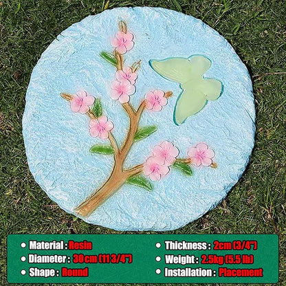 Stepping Stone Decorative Step Stones That Stake Into The Ground, Landscaping Stepping Stone/Walkway Tiles, Yard Decor Pathway Pavers Stones Ornaments(Blue)