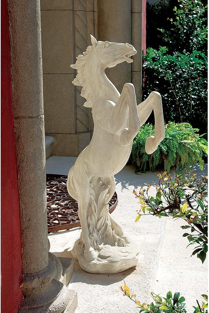 Design Toscano JE111291 Majestic Mustang Horse Statue,ancient ivory