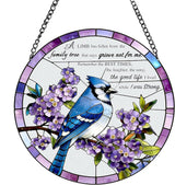 Stained Glass Window Hanging 7.8 in Memorial Ornaments with Poem Sympathy Gifts for Loss of Loved One Sun Catchers Indoor Window Bird Ornaments Suncatcher Decor