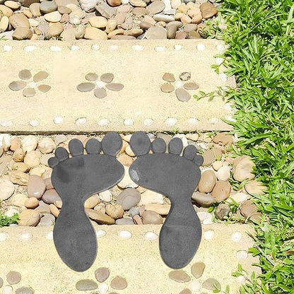 Cast Iron Footprint Stepping Stones Garden Walkway Decor Metal Yard Ornaments Outdoor Path Markers Rustic Patio Trail Mats for Lawn Landscaping