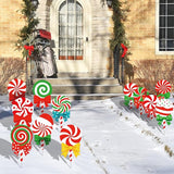 12-Piece Christmas Lollipop Yard Signs with Stakes Decorations – Assorted Candy Cane Peppermint Designs 14 Inches Large Outdoor Holiday Candy Signs for Garden, Lawn, Driveway, and Christmas Party Favor