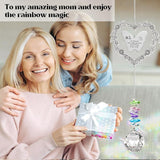 Christmas Sun Catcher Gift for Mom from Daughter, Moms Birthday Gifts Crystal Hanging Ornament, I Love You Mom Unique Mothers Day Rainbow Maker