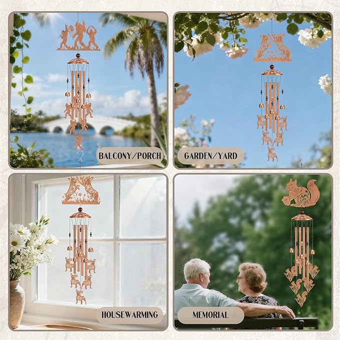 French Bulldog Wind Chimes - Frenchie Gifts for Dog Lover Metal Windchime Hanging Decor Outside Garden Patio Indoor Balcony Art Ornament Christmas New Year Birthday Gift for Women Mom Grandma
