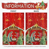 Xmas Poinsettia Garden Flag Holy Night Nativity Double Side Yard Flags Religious Christma Jesus Nativity Scene Decor House Banner for Winter Happy Holiday Outdoor Yard Decor 12 x 18 Inch