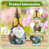 Outdoor Garden Gnome Statue, Butterfly Gnomes Decor Spring Butterfly Figurine, 7.3" Garden Gnomes Sculptures & Statues Outside Yard Lawn Patio Home Decoration, Nomes Gift