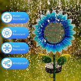 Solar Stake Lights - Blue Sunflower Decorative LED Pathway Lights, Waterproof Outdoor Solar Lights for Yard, Lawn, Patio, Walkway, Unique Birthday Gift, Housewarming Gift for Mom, Grandma, Women