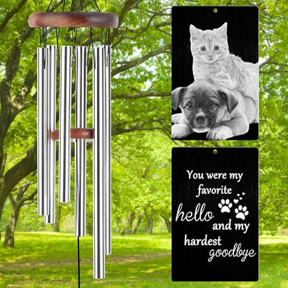 Personalized Wind Chimes Memorial Engraved Gift,Custom Sympathy Wind Chime for Loss of Loved One,Customized Mother Father Dog Pet Family Remembrance Bereavement Gifts