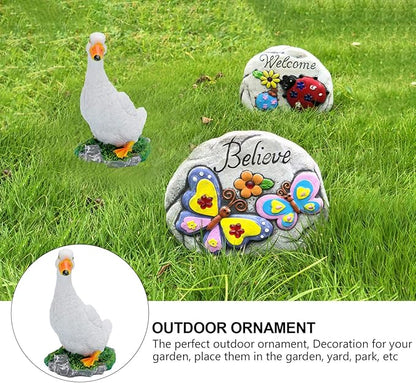 GANAZONO Simulated Duck Ornament 5.90X3.93X3.14In Outdoor Garden Decor Lifelike Lawn Duck Figurine for Patio Yard Landscaping Craft