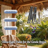Sympathy Gifts for Loss of Loved One, 37" Memorial Wind Chimes with Hummingbird, Bereavement Gift for Mom Dad, Outdoor Remembrance Decor with Engraved Pendant