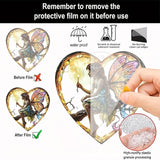 Flower Fairy Acrylic Window Hanging, Stained Glass Suncatcher, Holiday and Christmas Decorations, Heart Shaped Elf Girl Art, Chroma