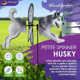 Premier Kites Petite Spinner Husky – Whimsical Wind Spinner for Yard & Garden, Durable Weather-Resistant Fabric, Easy to Assemble, Outdoor Decor for Patios, Lawns, and More