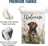 Floral Chocolate Lab Garden Flag Spring Summer House Flags 28 x 40 Double Sided Flower Labrador Dog Yard Flags for Outside Large Outdoor Welcome Flags