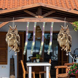 Hanging Plastic Owls for Gardens, 4PCS Reflective Hanging Owl Decoration Woodpecker Control Device with Reflective Tape, Jinging Bell for Garden Patio Windows