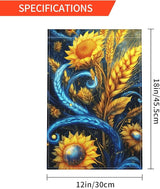 Wheat Ears Sunflower Garden Flag Seasonal Double Sided 12 x 18 Inch Small Yard Flag for Indoor Outdoor Decor Holiday All Seasons