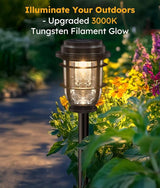 Vuees Bright Solar Pathway Lights Outdoor, 8 Pack Waterproof IP65, Auto On/Off Solar Powered Garden Lights for Yard Lawn Walkway Landscape Pool Outside - 3-in-1 Hanging, Tabletop & Stake Lighting