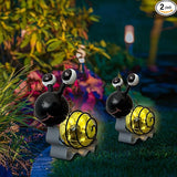 EVOLUX Solar Outdoor Snail Lights for Garden - Outdoor Statues Figurine Lights for Lawn, Patio, Balcony, Yard Ornament Cut Housewarming Gifts(2 pcs)