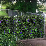 Dense Flowering Ivy Privacy Screen- Realistic Faux Foliage on Expandable Willow Fence for Outdoor, Patio, Balcony Cover & Decorative Shade Panel, UV Protected